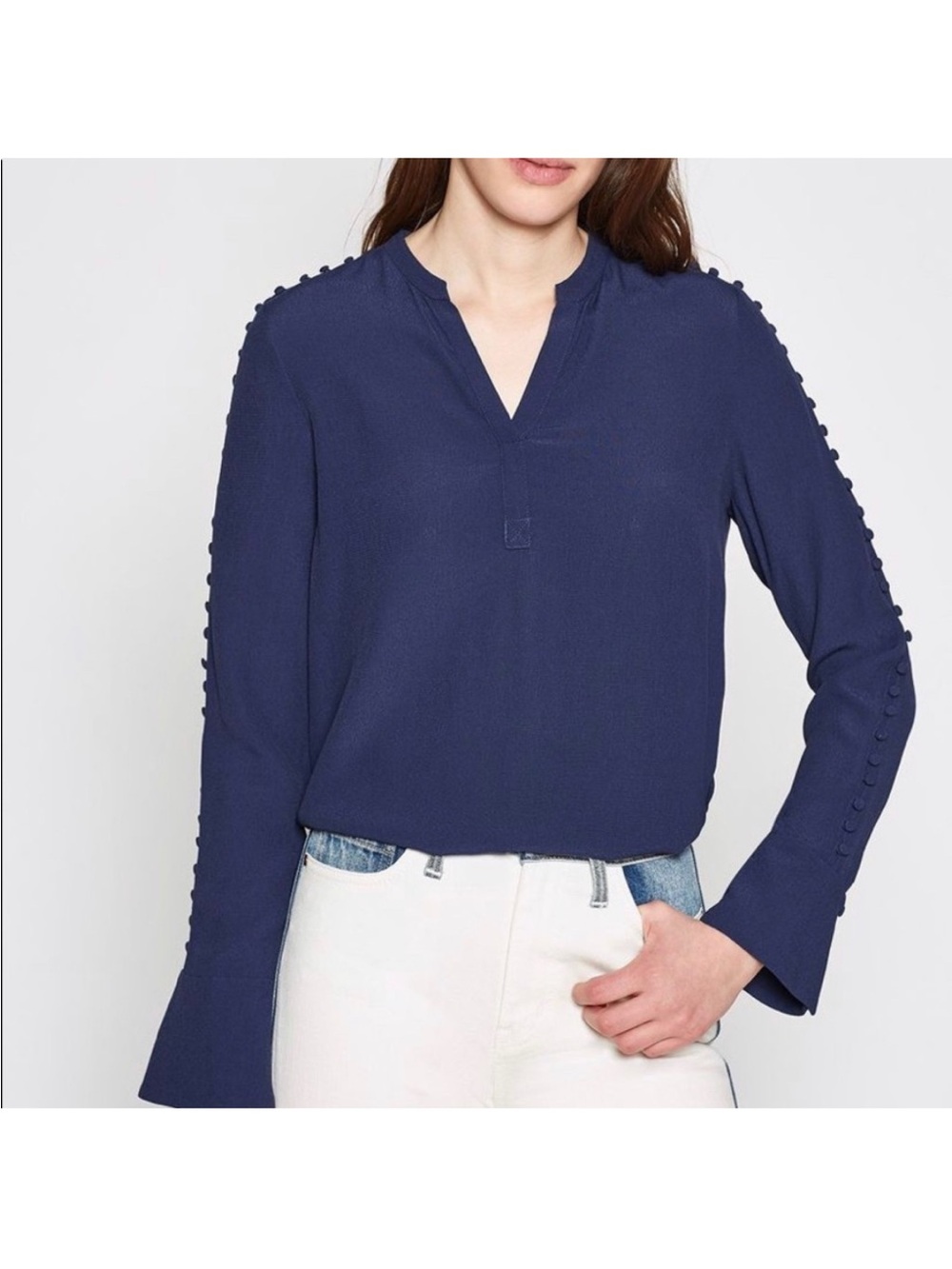 Joie button sleeve blouse